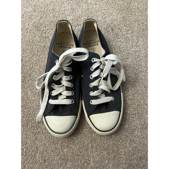 Brooks Brothers Navy Blue Canvas‎ Lace Up Casual Sneakers Mens Size 7 - Picture 5 of 8